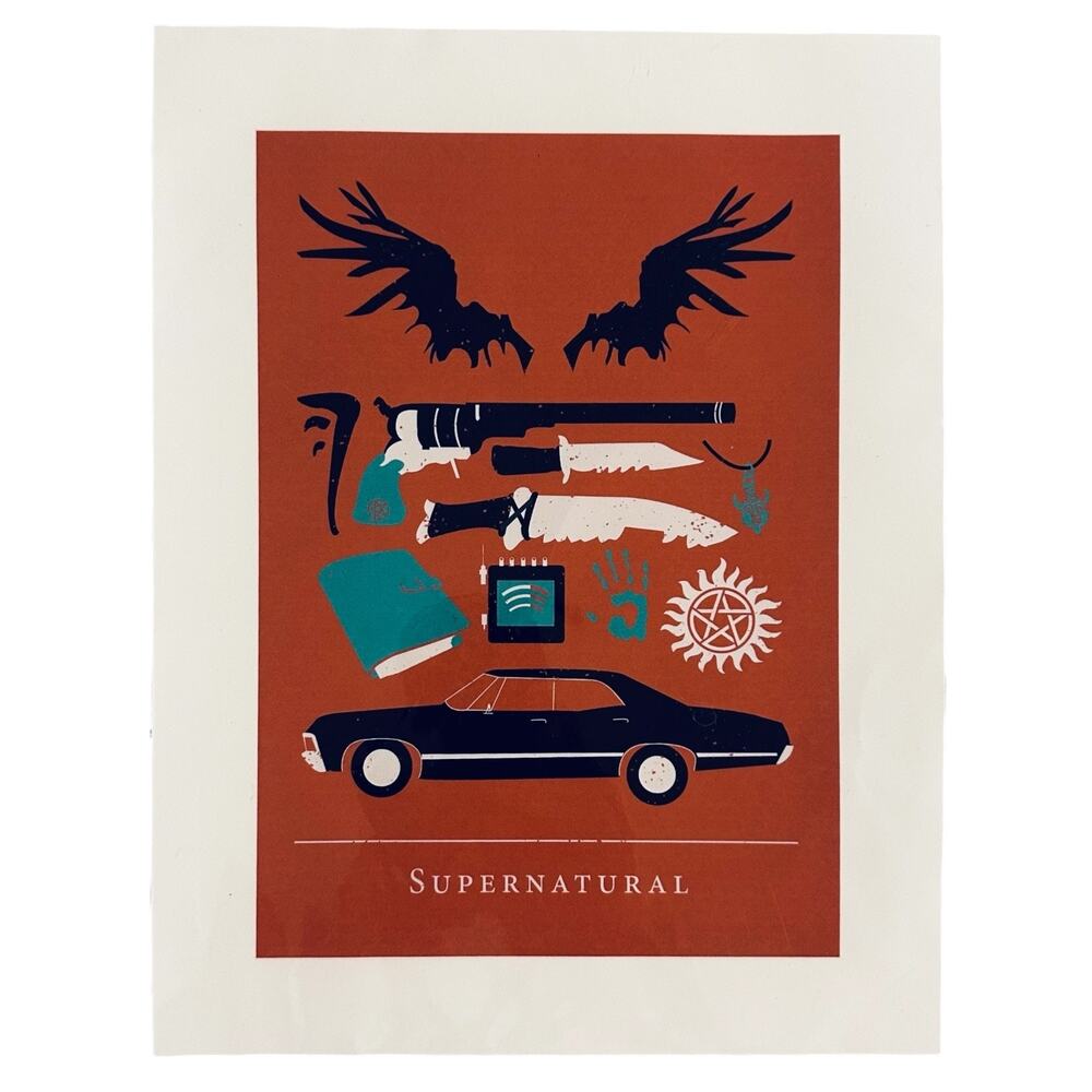 SUPERNATURAL TV Show Mini Poster by British Design House Abbie Imagine 8" x 10"